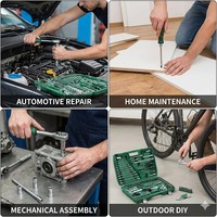 Coffret d'outils professionnel OEM 172 pièces en acier au carbone CR-V pour réparation automobile, clé à cliquet 72 dents, portable, durable, avec mallette rigide