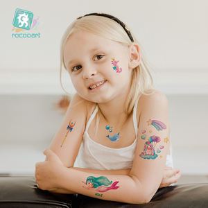 Tatuaggi Temporanei Impermeabili per Bambine Disegni di Unicorno Animali <span class=keywords><strong>Sirena</strong></span> per Feste di Compleanno Colore Glitterato - Product Image 4