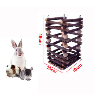 Prix de gros : Mangeoire en paille pour lapins et cochons d'Inde, Jouets en bois pour animaux de compagnie, Fournitures pour lapins - Product Image 3