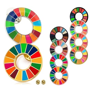 Pas cher personnalisé ODD couleur anneau badges objectif de développement durable plaidoyer cercle broches pour les événements caritatifs et récompenses de reconnaissance - Product Image 1