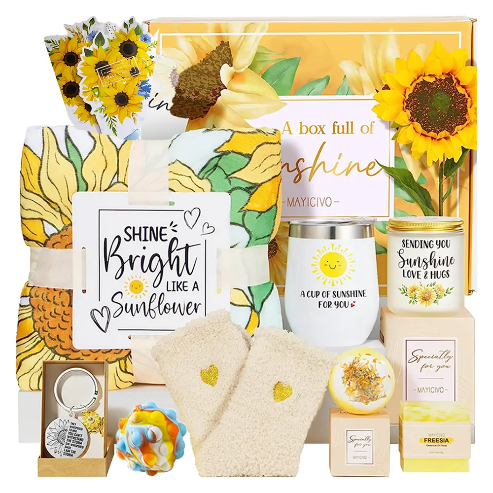 Personnalisé Maman Anniversaire Unique Envoi Soleil Cadeau article Relaxation Get Well Soon Cadeau pour les femmes Panier Soins Paquet Tournesol Cadeau