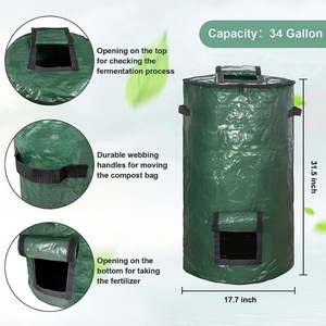 Sac de compostage épais en PE, respirant, imperméable et scellé, bac <span class=keywords><strong>à</strong></span> compost de jardin pour la plantation en <span class=keywords><strong>extérieur</strong></span>, pot de jardinage domestique - Product Image 6