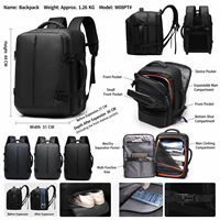 Sac à dos professionnel étanche 17,3 pouces OEM ODM avec compartiment à chaussures extensible, convertible pour voyage et école, élégant pour homme