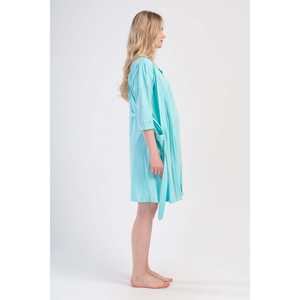 Ensemble de vêtements de nuit pour femmes enceintes : Tunique à double plis à manches courtes et robe à manches 3/4 avec poches - Product Image 2