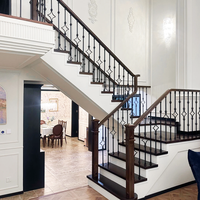 Balustrade d'escalier en fer forgé massif de type S, design moderne, 1/2''*44'', pour villa, appartement, hôtel