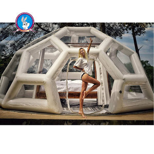 Tente <span class=keywords><strong>igloo</strong></span> transparente <span class=keywords><strong>gonflable</strong></span> en forme de football de Shanghai pour le camping en plein air - Product Image 3