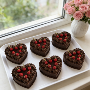 17.6cm Eco-Friendly Foam Chocolate Cake Model Cream Cherry Black Forest Design DIY Handmade Plastic Jewelry Box Gift Decoration - Product Image 6