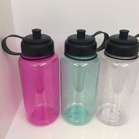Botol air plastik portabel uniseks, Tumbler minum Gym punggung langsung Speaker tahan air 1000ml ramah lingkungan