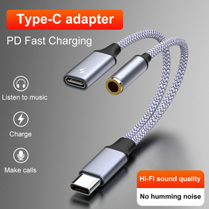 Oem Biểu Tượng Tùy Chỉnh Chất Lượng Cao 2-Trong-1 Loại C Để 3.5Mm Bộ Chuyển Đổi Âm Thanh <span class=keywords><strong>USB</strong></span> 2.0 Giao Diện Cổ Phiếu Cho Điện Thoại Di Động Máy Tính Bảng Máy Tính Xách Tay - Product Image 3