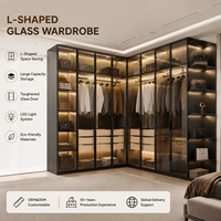 Système de dressing intégré minimaliste OEM/ODM d'usine avec rangement zoné flexible, armoire en bois écologique et éclairage LED dissimulé