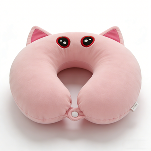 Memory foam neck pillow Super soft <b>plush</b> neck pillow Supportive travel neck pillow Snap closure neck pillow - Product Image 4