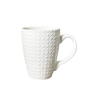 White Embossed <b>Ceramic</b> Mug Porcelain 7102 Household Tea Coffee <b>Cup</b> - Product Image 5