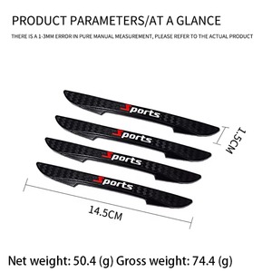 Stiker Pelindung Tepi Pintu Mobil PVC Berkualitas Tinggi 4PCS, Strip Pelindung Bumper Pintu Mobil, Stiker Pelindung Anti Gores - Product Image 5