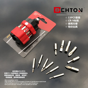 ชุดไขควงมินิคอมโบ 13 in 1 ยี่ห้อ Chton แบบแม่เหล็ก พกพาสะดวก สำหรับงาน DIY และใช้งานกลางแจ้ง ด้ามจับพลาสติก ขนาด 7 ซม. x 11.5 ซม. - Product Image 4