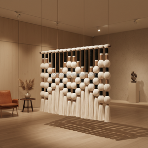 Tapisserie décorative <span class=keywords><strong>scandinave</strong></span>, séparateur sphérique, macramé, art mural suspendu, décoration murale pour salon, art mural pour la maison, luxe - Product Image 1