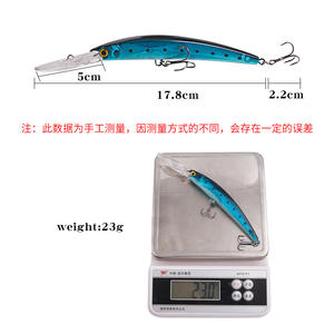 Señuelo Flotante Tipo Minnow XY-600 de 20cm y 23g con Sonajero y Anzuelo Triple Reforzado para Pesca en Agua Salada - Product Image 4