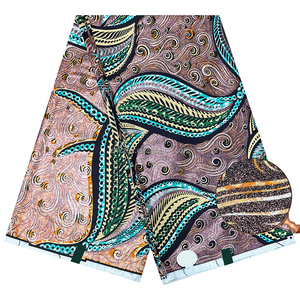 Dernier Cri Tissus 100% Coton Imprimés Ankara Grand <span class=keywords><strong>Pagne</strong></span> Africain Doré Scintillant Véritable Wax pour Robe Femme - Product Image 6
