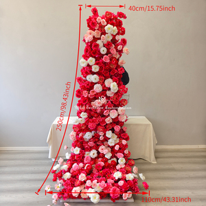 Maggior Quantità di Ghirlande Romantiche Rosse per Decorazioni Nuziali con Fiori da Tavola Realistici e Sognanti - Product Image 6