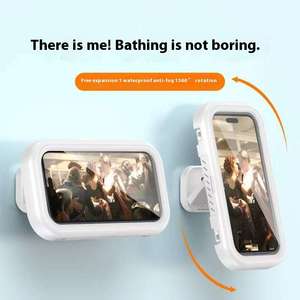 Wholesale Bathroom Waterproof Mobile Phone <b>Bracket</b> Without Punching Wall Kitchen Storage Rack Can Rotate 360 . - Product Image 2