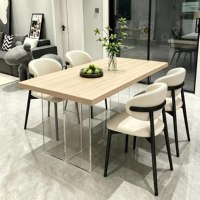 Table à manger suspendue en pierre, chaise 2026, nouvelle petite table à manger pliable carrée en acrylique, style crème, luxe léger pour la maison
