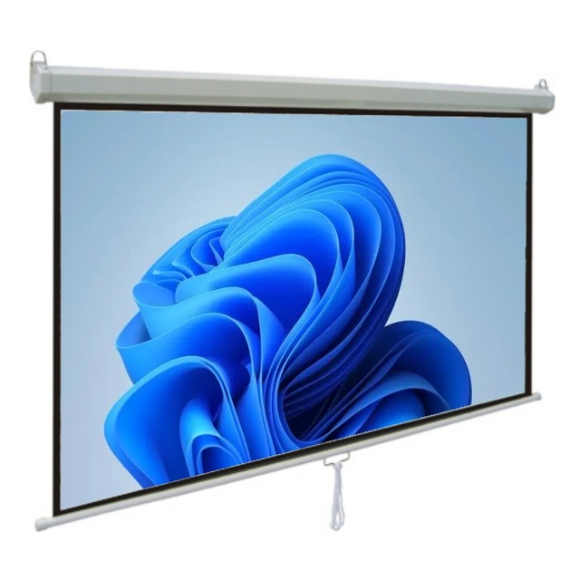 Top Seller 100 Inch Manual Pull Down Wall Mounted Projector Screen Home Theater Office School