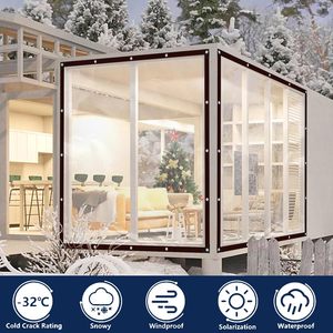 Bâche imperméable claire bâches robustes avec œillets x grande petite couverture transparente extérieure pour enceinte de Patios de Camping - Product Image 2