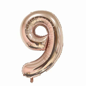 16 pouces ROSE OR ROSE Gonflable Feuille Ballons Nombre 0-9 Métallique Airballoon Fête D'anniversaire Bar Afficher Déco Balon - Product Image 6