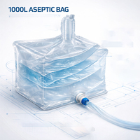 Sac aseptique de 1000 L pour sirop, détergent, conditionneur, sac d'emballage liquide en PE/PA pour conteneur IBC