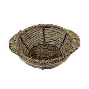 Panier rond en paille tressée fait main avec poignées pour restaurants et hôtels - Product Image 4