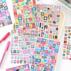 1 pieza/paquete de Pegatinas de Papel Color Paradise Estilo Coreano INS para Manualidades, Fundas de Teléfono, Álbumes, Decoración de Tarjetas DIY Pequeñas, Material PET - Product Image 2