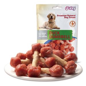 Haltère de canard enveloppé d'os de <span class=keywords><strong>calcium</strong></span> Oem Friandises pour animaux de compagnie Gâteries à mâcher dentaires pour animaux de compagnie Collations naturelles pour chiens Bâtonnets d'emballage de canard Jouet pour animaux de compagnie - Product Image 2