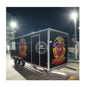定制餐饮拖车食品卡车移动厨房披萨快餐拖车移动比萨烤箱带全厨房食品卡车
