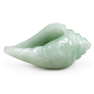 Increíble talla de concha de caracola auspiciosa en aventurina verde en cristales/piedras preciosas - Reiki/Chakra/Cura/Energía - 5.5 pulgadas y 440 - Product Image 2