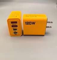 Adaptador de Carga Rápida Ignífugo de 120W con Doble PD y Doble USB-A/USB-C para Teléfonos Móviles Android, Enchufe EU/US, Cargador de Pared KO-71-US