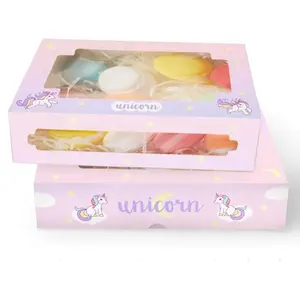 Boîte à pâtisserie et licorne en carton, de haute qualité, Extra robuste, pâtisserie, coffret de friandises blanc pour biscuits, pâtisseries et bonbons