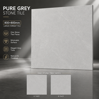 Carrelage en porcelaine poli gris pur effet marbre 800x800mm, double face, pleine masse, pour sol et mur, vente en gros usine