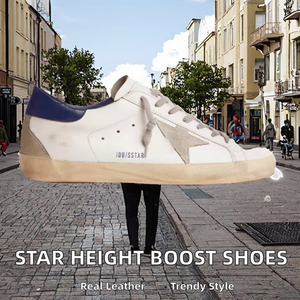 <span class=keywords><strong>Scarpe</strong></span> Retrò Effetto Usato da Donna con Stella a Cinque Punte, Sneakers Basse <span class=keywords><strong>Sportive</strong></span> con Tomaia in <span class=keywords><strong>Pelle</strong></span> Bovina e Soletta Rialzante da Uomo - Product Image 3