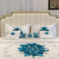 Vente en gros de linge de lit de luxe 12 pièces, ensemble de literie pour lit king size, couvre-lit, draps de mariage