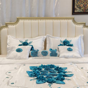 Set di biancheria da letto di lusso da 10 pezzi all'ingrosso Set di biancheria da letto King Size trapunta nuziale - Product Image 5