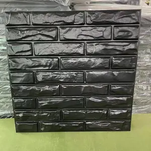 UDK mat siyah Pvc duvar kağıdı Panel olmayan kendinden yapışkanlı plastik karo 3D duvar sticker oturma odası banyo duvar panelleri