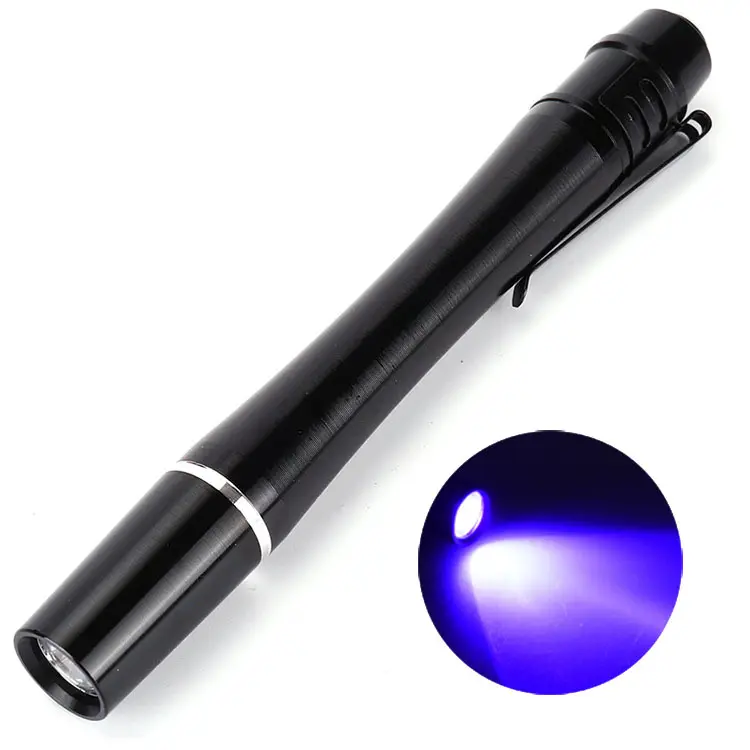 IP65 Short Wave 395nm 365nm torcia UV torcia a penna in lega di alluminio Penlight UV di alta qualità per rilevamento di denaro