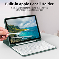 Kenke sarung magnetik Keyboard, sarung Tablet magnetik terhubung nirkabel IPad 10.9 inci dengan Slot pensil untuk IPad Air 4th 5th dapat diisi ulang