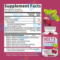 Gummies de betterave rouge personnalisées par l'usine OEM, extrait de betterave, soutien énergétique et santé, vitamine B12 pour la santé de tout le corps