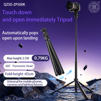 QZSD ZP500K Trépied extensible 2,1 m pour appareils photo et téléphones portables