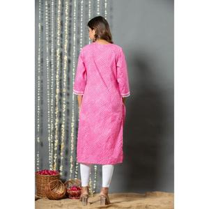 Elegante Ropa Étnica de algodón Kurta Set disponible en cantidad al por mayor para la exportación de la India Buena calidad Nuevo diseño Mujeres - Product Image 4