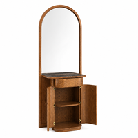 Miroir arqué pour coiffeuse avec base en bois de palissandre pour chambre à coucher