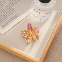 Pince à cheveux élégante en alliage de zinc, motif frangipanier/plumeria, haut de gamme, romantique, décontractée, pour femme, personnalisable