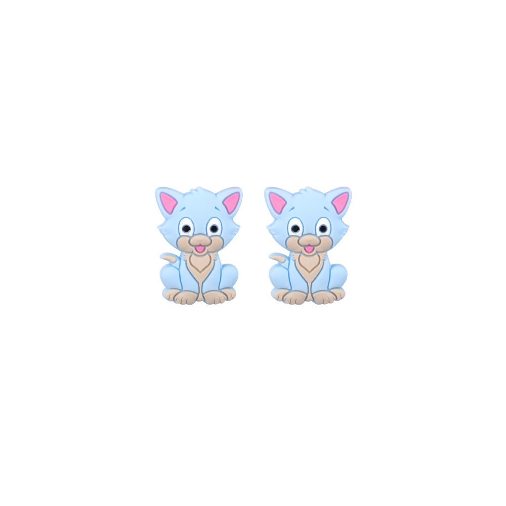 Cat Focal bead Pastel Blue SA40