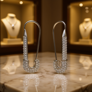 Pendientes de Aro con Cristales Chapados en Oro E3662, Joyería de Lujo para Mujer, Pendientes con Microincrustaciones de Diamantes de Imitación - Product Image 2