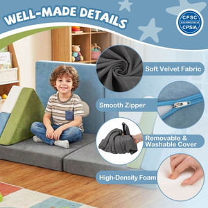 Canapé compressible moderne en mousse pour enfants, canapé de jeu modulaire pour tout-petits, ensemble de canapés polyvalents DIY inspirant pour le jeu des enfants - Product Image 4